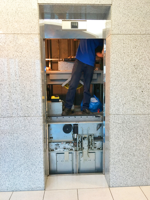 technician in elevator 